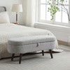 Vynxaria Gray Upholstered Storage Ottoman and Entryway Bench - Versatile 48" Design - 2 of 4