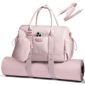 Small Gym Bag for Women with Yoga mat Holder, Mini Duffle Bag for Travel with Wet Pocket - 1 of 4