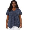 Agnes Orinda Women's Plus Size V Neck Asymmetric Short Sleeve Polka Dots Blouses - 3 of 4