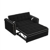 Sleeper Sofa Couch With Pull Out Bed, 105-180 Degrees Adjustable Backrest, Rotating Phone Holder, Storage Bag, ,abstract,black,55.5x36x30 inches - 3 of 4