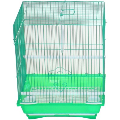 YML A1124MGRN Flat Top Small Parakeet Cage 11 inches x 8.5 inches x 14 inches