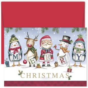 Santa and Friends Christmas Holiday Cards and Envelopes 16 cards and envelopes - 1 of 2