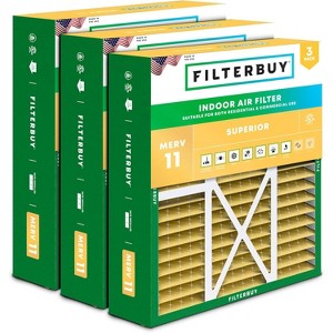 Filterbuy 22x24x5 Air Filter (3-Pack), Pleated MERV 11 Allergen Defense Replacement HVAC AC Furnace Filters for Amana, Goodman, & Five Seasons - 1 of 4