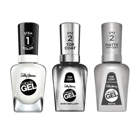 Sally Hansen Miracle Gel Nail Color Trio Pack - Get Mod Shiny Top Coat &  Matte Top Coat - 1.5 Fl Oz : Target