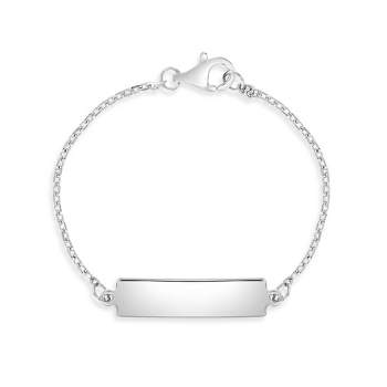 Baby Girls' Classic Plain Tag ID Bracelet Sterling Silver - In Season Jewelry