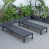 LeisureMod Marlin Patio Chaise Lounge Chair With Black Aluminum Frame Set of 2 - 3 of 4