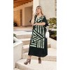 LEELA Women's Summer Holiday Beach Casual Dailywear Elegant Maxi Kaftan Dress Caftan Loungewear Dashiki House Dresses for Women 3X-4X Black, Stripe - 4 of 4