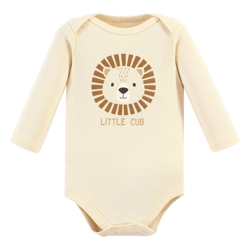 Hudson Baby Cotton Long-Sleeve Bodysuits, Brave Lion, 3 of 6