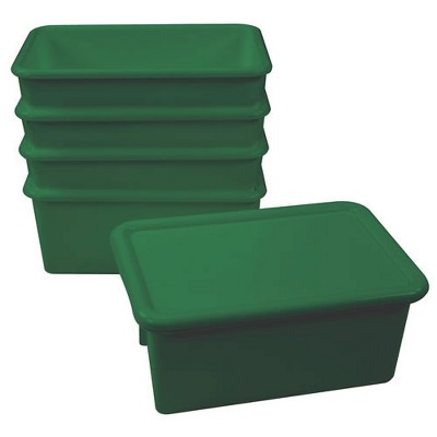 Kaplan Early Learning Storage Bins with Lids - Set of 5 - Green