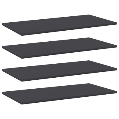 vidaXL Bookshelf Boards 4 pcs Gray 31.5 in.x15.7 in.x0.6 in. Engineered Wood