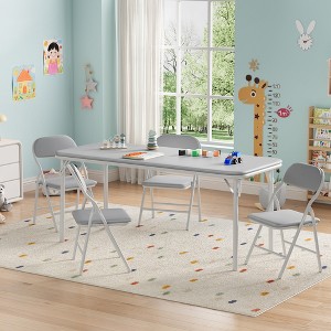 5-Piece Kids Folding Table & Chairs Set, Toddler Activity/Dining Table Set for Home & Classroom - 1 of 4