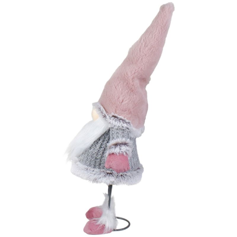 Northlight 17" Pink and Gray Bouncy Gnome Standing Christmas Decoration, 3 of 6