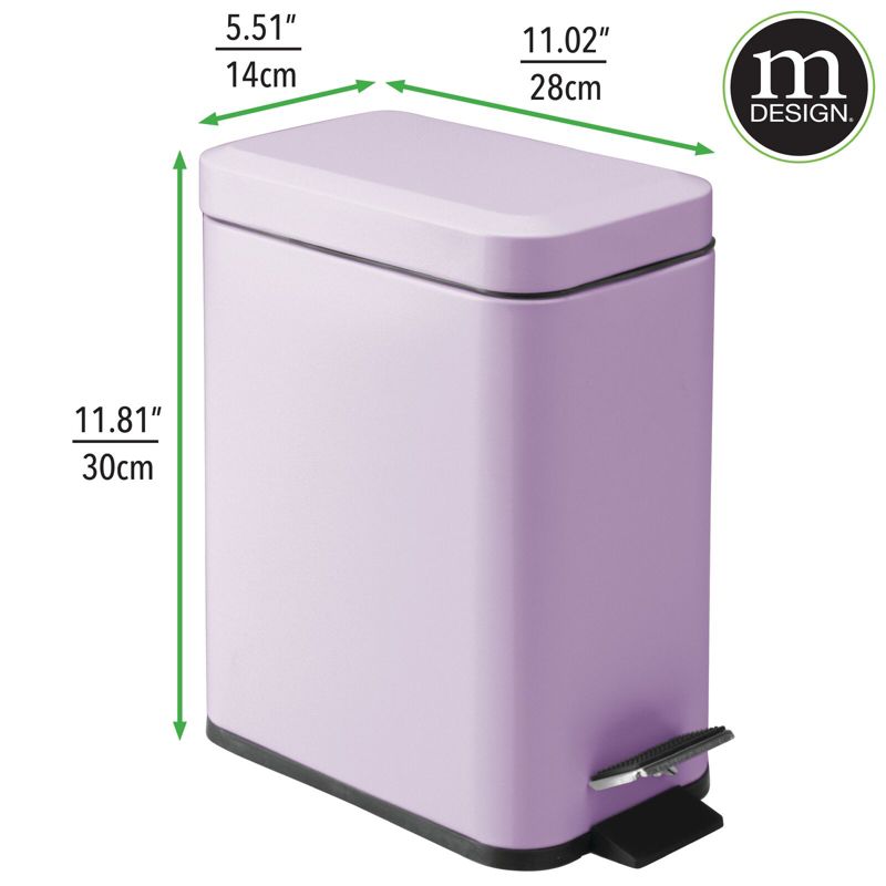 mDesign Step Trash Can, Gallon Garbage Bin, Removable Liner Bucket, 3 of 7