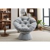 Vynxaria 37 Inch Rotating Accent Chairs, Dark Blue 360' Degree Swivel Barrel Chairs, Ideal for Bedroom and Living Room - 4 of 4