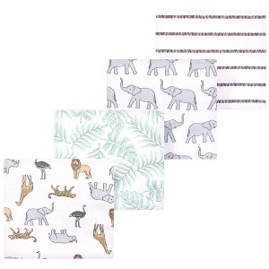 Luvable Friends Little Treasure Flannel Receiving Blankets 4pk - 1 of 2