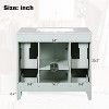 36" Bathroom Vanity with Ceramic Sink, Soft-Close Doors, Drawers, Modern Storage Cabinet with Adjustable Shelf, Green - ModernLuxe - 4 of 4