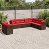 vidaXL Patio Sofa Set Black and Blue - Brown and Red Without Table - 2 of 4