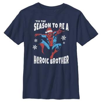 Boy's Marvel Christmas Spider-Man Heroic Brother T-Shirt
