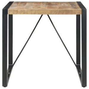 vidaXL Industrial Mango Wood Dining/Bistro Table - Square Brown/Black Table for Dining Room, Kitchen, Bistro - 1 of 4