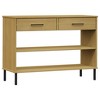 vidaXL Console Cabinet with Metal Legs Brown Solid Wood Pine OSLO - 2 of 4