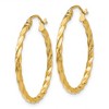 Black Bow Jewelry 2mm, Twisted 14k Yellow Gold Round Hoop Earrings, 25mm (1 Inch) - 2 of 4
