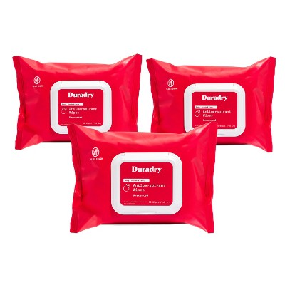 Duradry Antiperspirant Wipes, Clinical Strength - For Body, Hands & Feet - Unscented