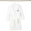 Personalized Linum Kids 100% Polyester SUPER PLUSH Double Brushed Hooded Bathrobe in Purple Script Font - 2 of 3