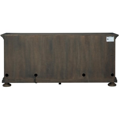 Wellington Java 72'' Traditional Brown TV Stand with Glass Doors