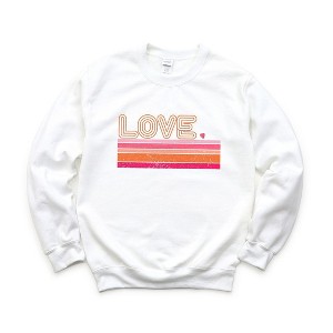 Simply Sage Market Women's Graphic Sweatshirt Retro Love Stripes - 1 of 4
