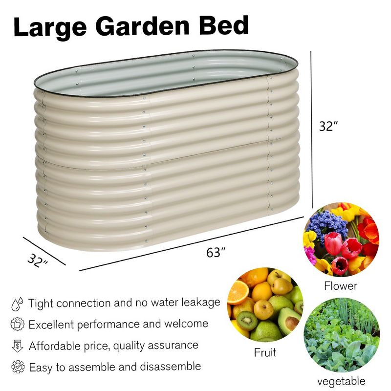 Aoodor 2 in 1 Modular Aluzinc Metal Raised Garden Bed - Outdoor Garden Planter Box for Vegetable, Flower, Herb, 5 of 8