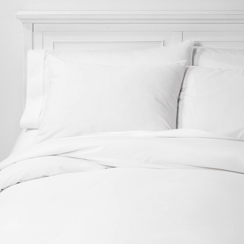 Full Queen Organic Solid Duvet Sham Set White Threshold Target