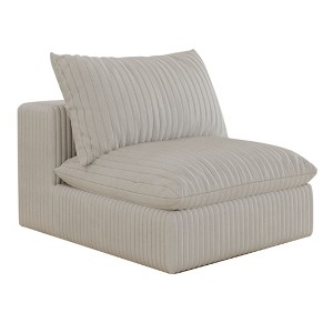 MAYEERTY 1-Seater + Ottoman Set White - Single Seat + Ottoman, Corduroy, No Assembly, for Room Corner - 1 of 4