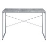 GlasFlength Desks Metal Frame Rustic Computer Desk Gaming Desk Home Office Desk Simple Design for Small Spaces, Gray, 47.5"*22.5"*28.5" - 4 of 4