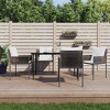 vidaXL Patio Dining Set with Cushions Outdoor Furniture Poly Rattan and Steel - Brown 55.1" Table Length 4 Items - 2 of 4