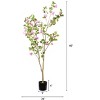 Angel Sar 5FT Artificial Bougainvillea Tree, Realistic Fake Flowering Plant with Black Pot for Indoor Home Office Decor - 3 of 4