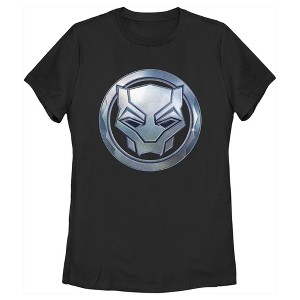 Women's Black Panther: Wakanda Forever Metallic Panther Icon T-Shirt - 1 of 4