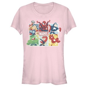 Juniors Womens Marvel Winter Holiday Heroes T-Shirt - 1 of 3