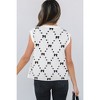 Amaryllis Women's Sleeveless Knit Sweater Vest Bow Pattern Side Button Detail Classic Crew Neck - 4 of 4