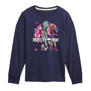 Boys' - Monster High - Group With Pets Long Sleeve Graphic T-Shirt - 1 of 4