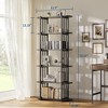 6-Tier Vintage Bookshelf, 71" Tall Narrow Wooden Bookcase w/ Iron Frames, Open Display Shelf for Living Room, Bedroom, Apartment - 2 of 4