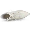 Allegra K Women's Glitter Lace-Up Pointed Toe Block Heel Ankle Boots - 4 of 4