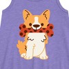 Girls' - Instant Message - Corgi With Bone Graphic Sleeveless Aline Dress - 2 of 4