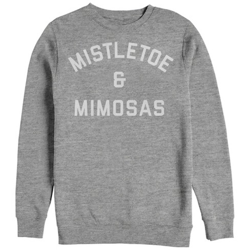 Women's Chin Up Christmas Mistletoe Mimosas Sweatshirt - Athletic Heather -  X Large : Target