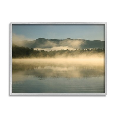 Stupell Industries Misty Lake Mountain Range Scenery Framed Giclee Art
