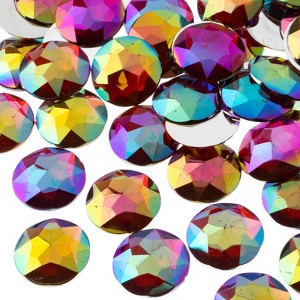 John Bead 200-Piece 20mm Red AB Acrylic Round Flat Back Rhinestones - 1 of 4