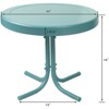 Steel Retro Metal Table in Caribbean Blue-Pemberly Row - 3 of 4