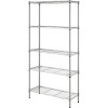 Lorell Light-Duty Wire Shelving - 5 Tier(s) - 72" x 36"  x 14"Floor - Epoxy - Silver - Plastic, Metal, Steel - 1 Each - 2 of 2