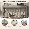ORRD 60" Acacia Veneer Console Table with 4 Drawers & Open Shelf, Farmhouse Entryway Table with Crisscross Base - 2 of 4