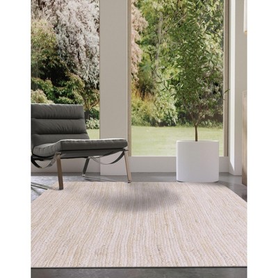 Handmade White Braided Jute Indoor Rug, Easy Care and Stain-resistant