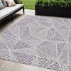 Purple Lilac And Silver Geometric Washable Indoor Outdoor Area Rug - 2 of 4